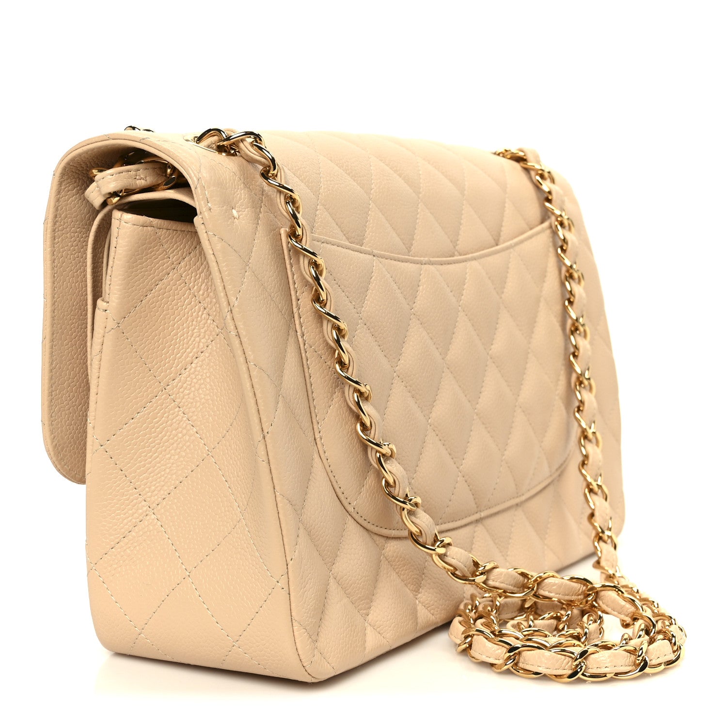 Chanel Caviar Quilted Jumbo Double Flap Beige 3 of 11