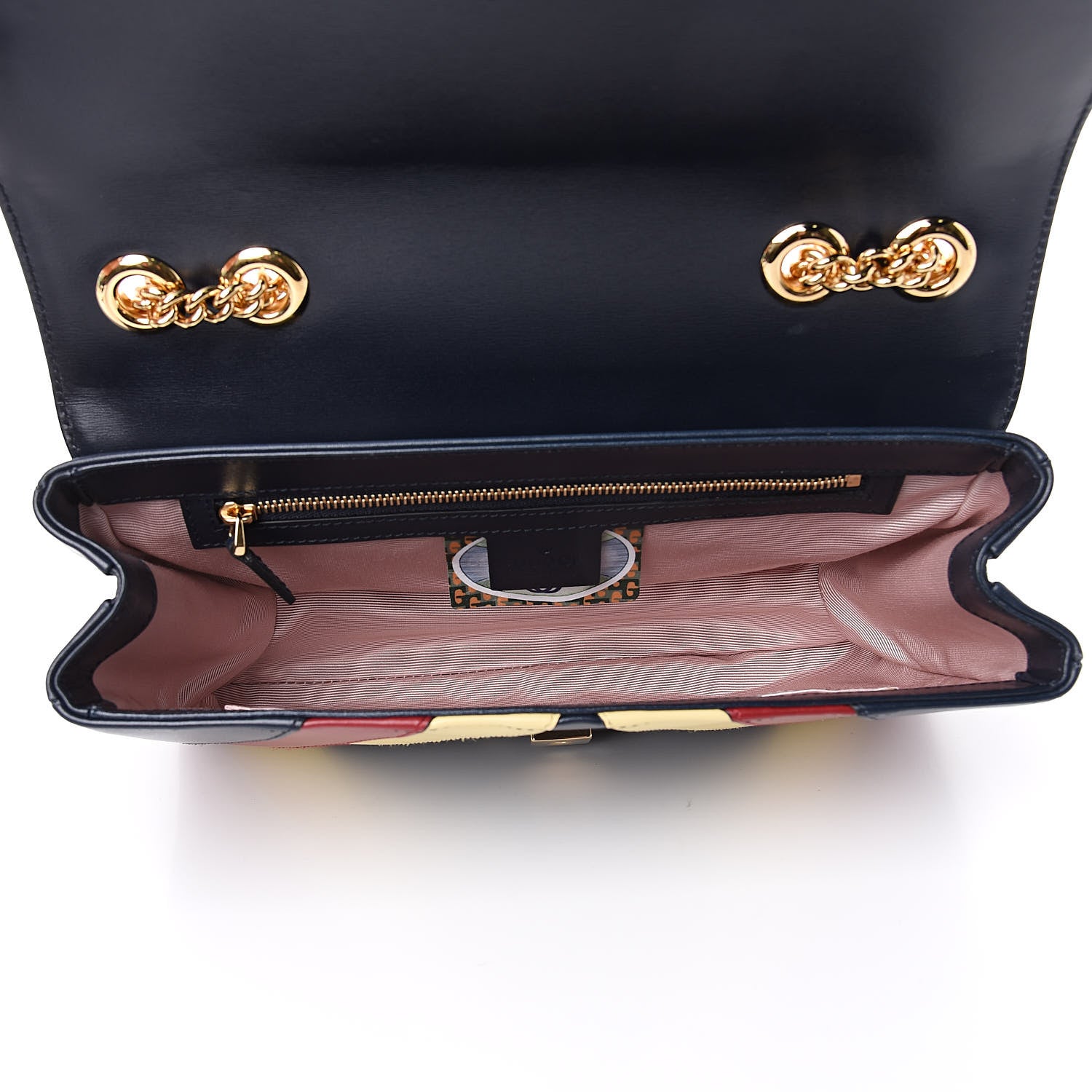 Gucci Vitello Palmellato Lux Crystal Medium Rajah Shoulder Bag Blue Romantic Cerise Butter Multicolor 5 of 10