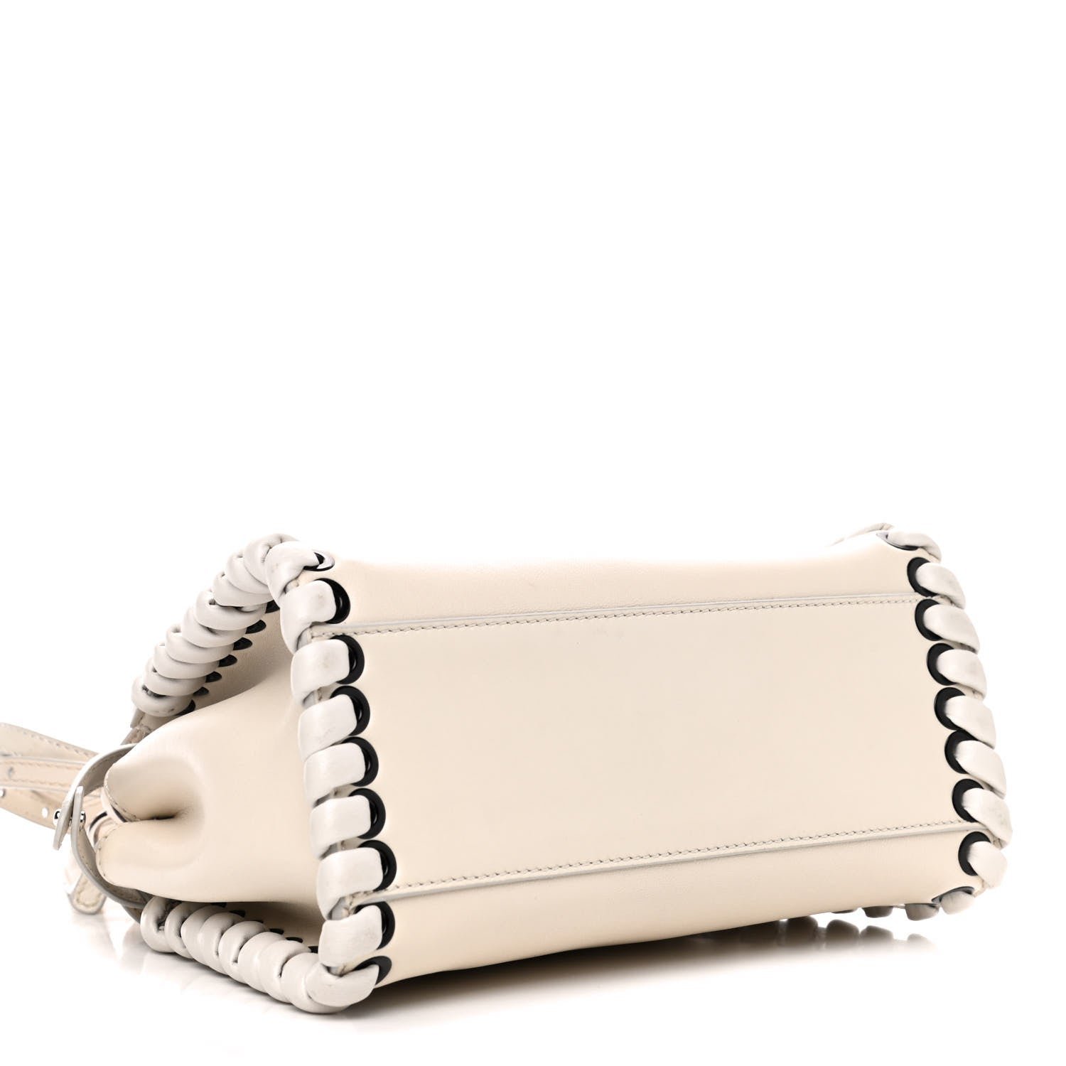 Fendi Nappa Lace Up Mini Peekaboo Iconic Satchel Bianco Carta 3 of 4