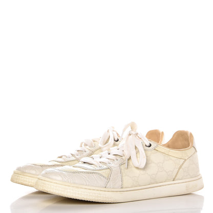 Gucci GG Plus Monogram Alligator Coda Low Sneakers 39.5 White 3 of 15