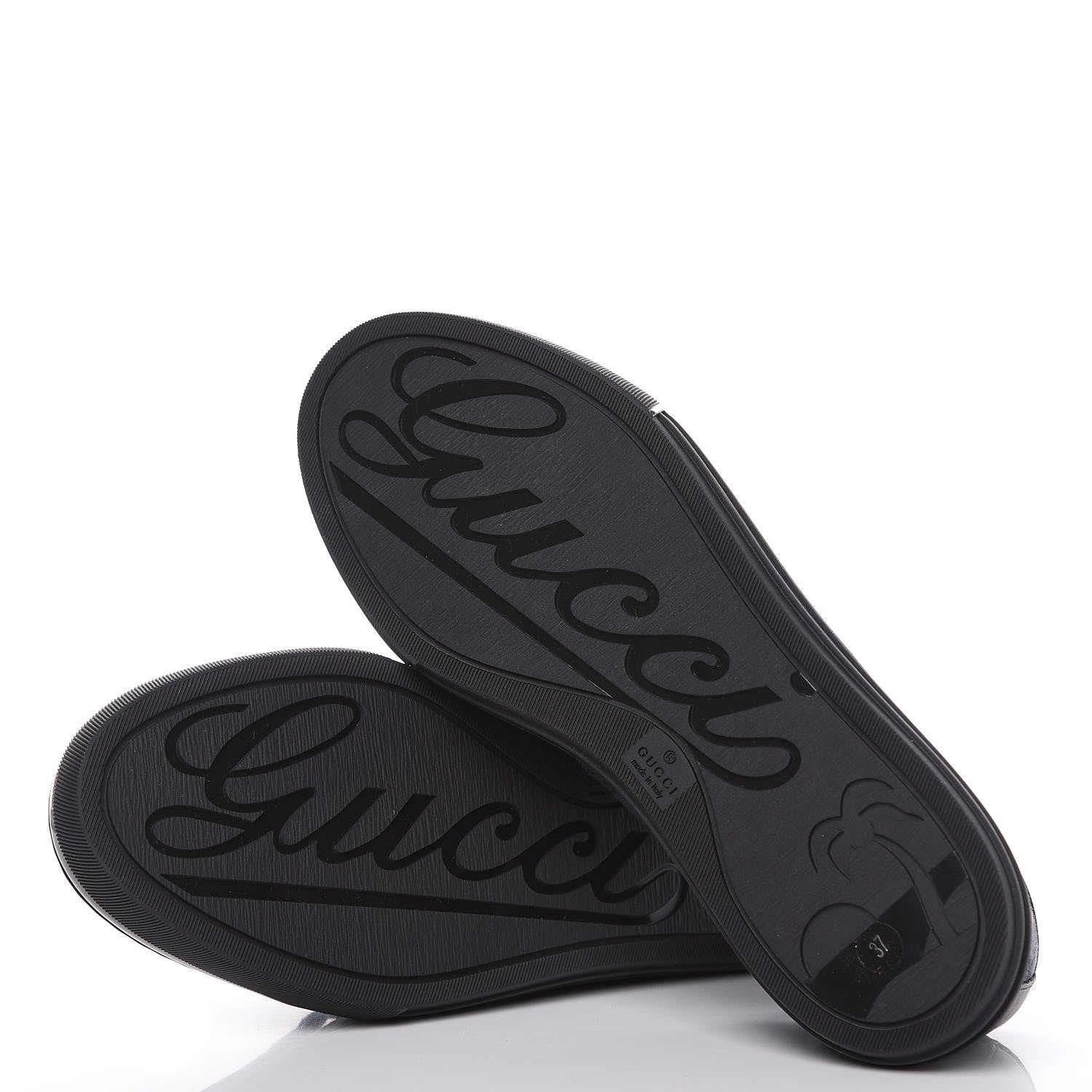 Gucci GG Monogram Calfskin Womens Low Top Sneakers 37 Piombo Black 10 of 10