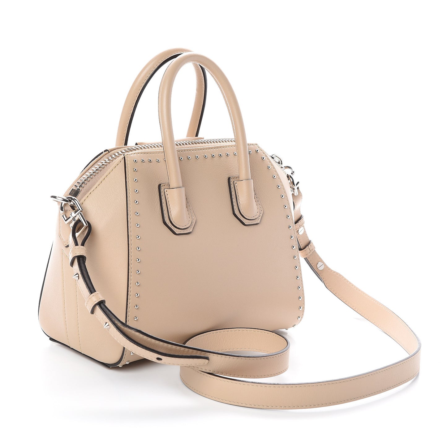 Calfskin Mini Studded Antigona Beige Buff