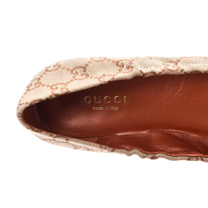 Gucci GG Monogram Miro Soft Calfskin Bamboo Ballet Flats 37 Beige Oxydus 7 of 10