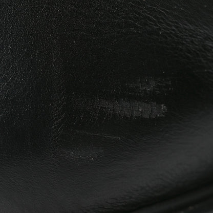 Prada Vitello Lux Nylon Metal Triangle Logo Monolith Pouch Pocket 55mm Tall Combat Boots 38.5 Black 12 of 12