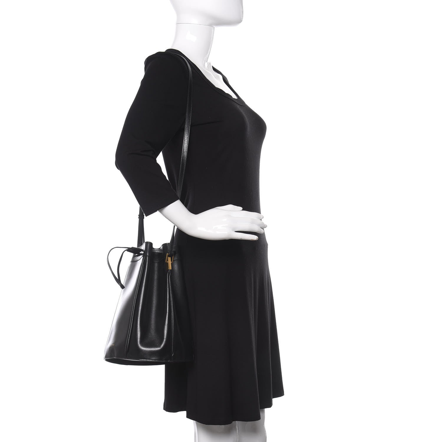 Saint Laurent Smooth Calfskin Medium Talitha Bucket Bag Black 2 of 10