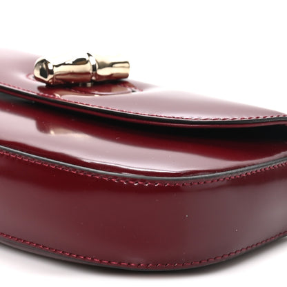 Gucci Shiny Calfskin Small Bamboo Night Bag Rosso Ancora 9 of 10
