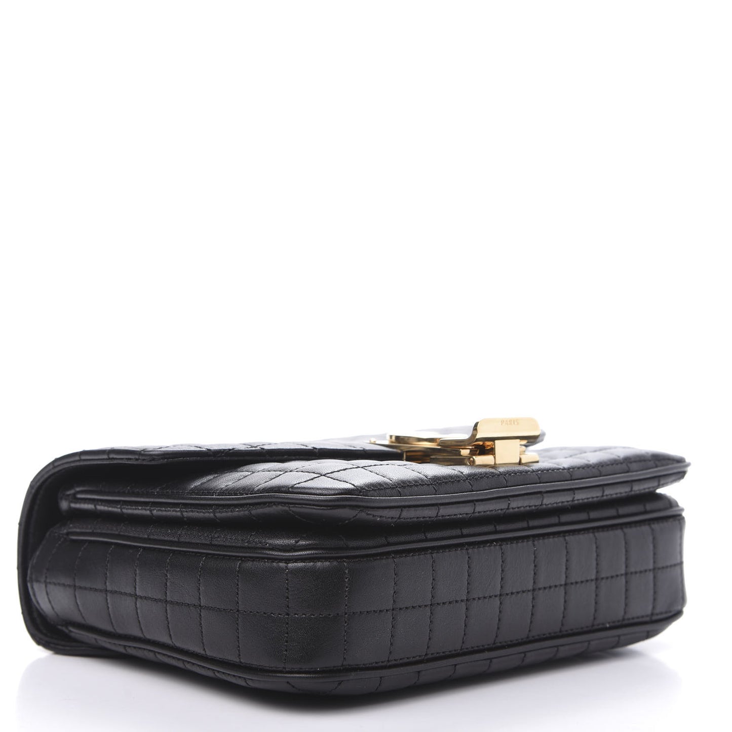 Calfskin Quilted Small C Bag Black