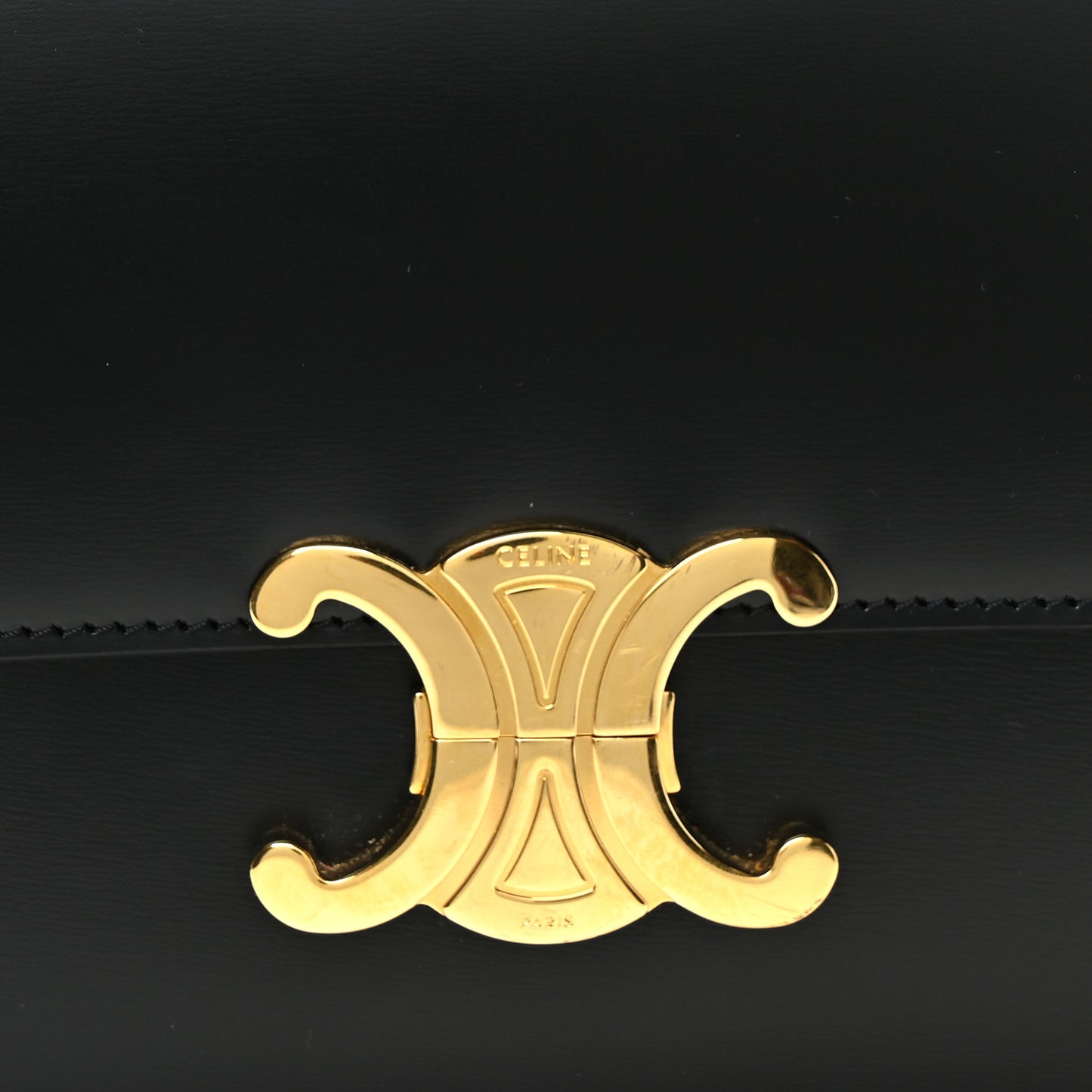 Shiny Calfskin Medium Triomphe Black