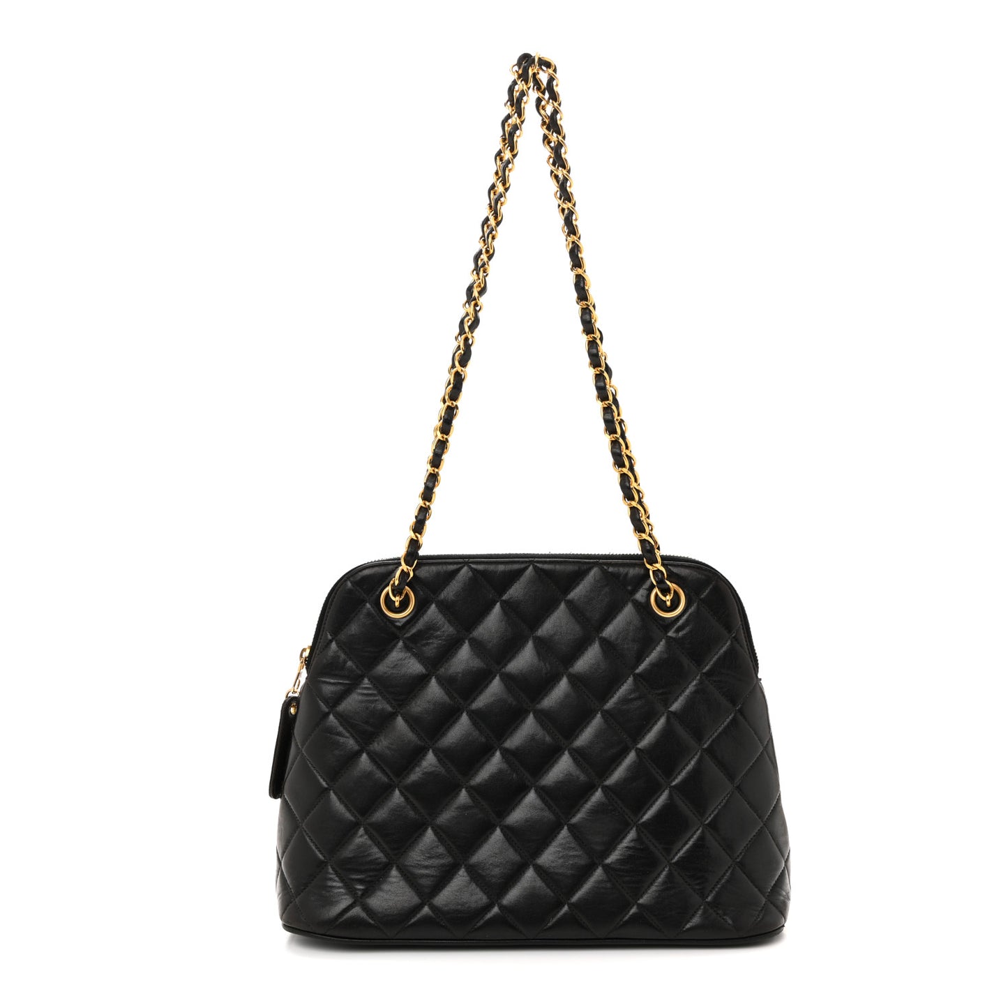 Lambskin Quilted Shoulder Bag Black