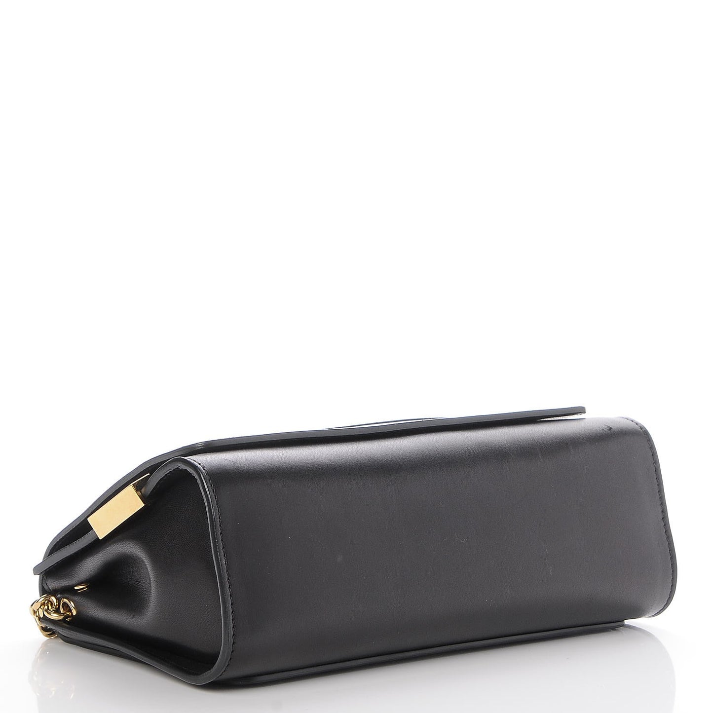 Lambskin Medium Elle Chain Clutch Black
