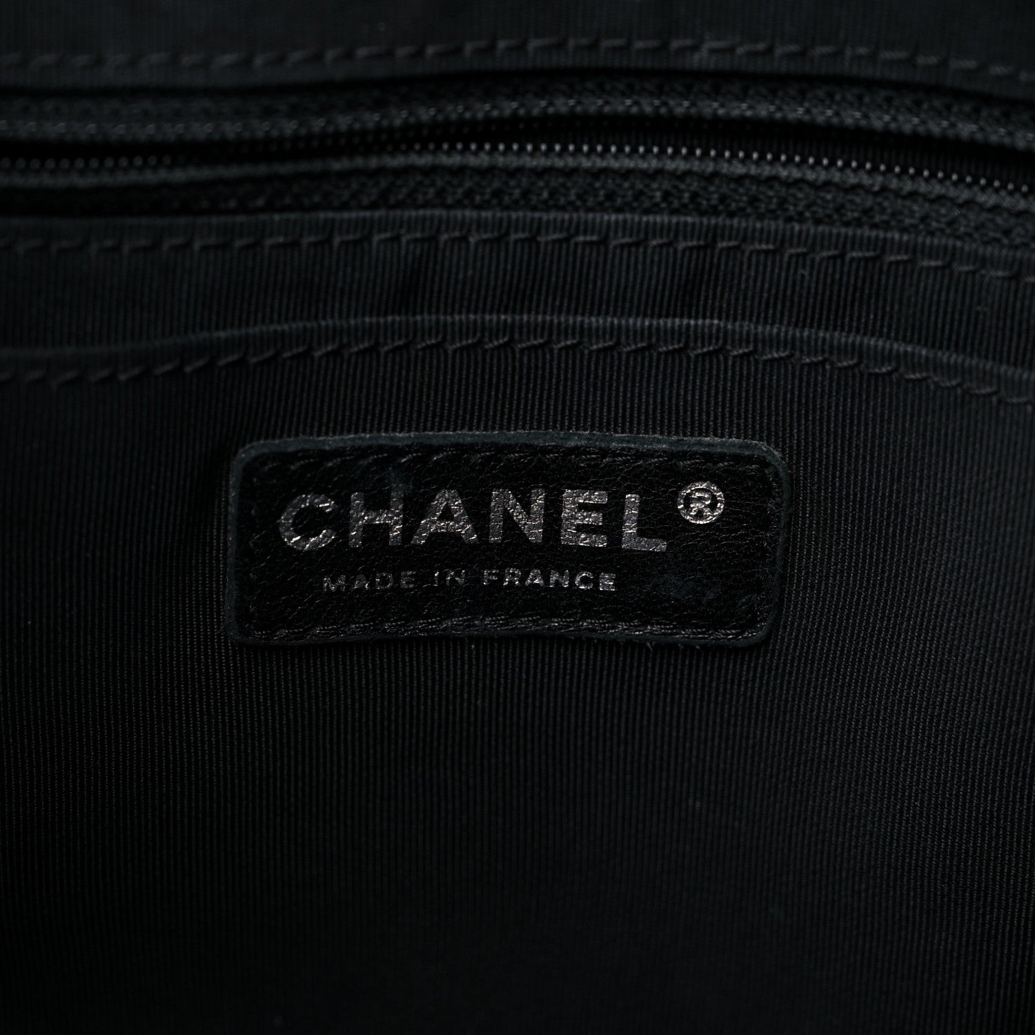 Chanel Deerskin Chevron Large CC Chain Bucket Drawstring Bag Black 6 of 17