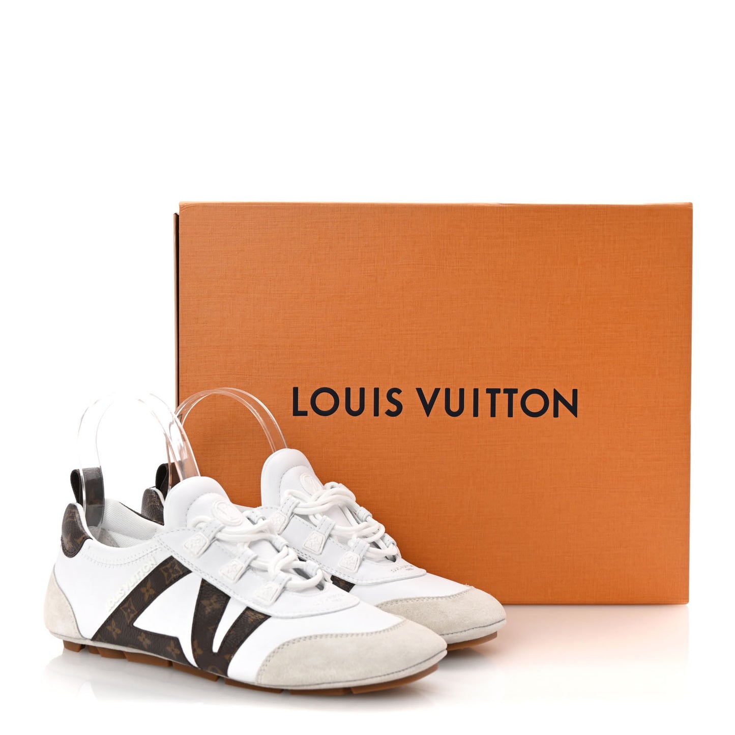 Monogram Calfskin Womens LV Sneakerina 38 White