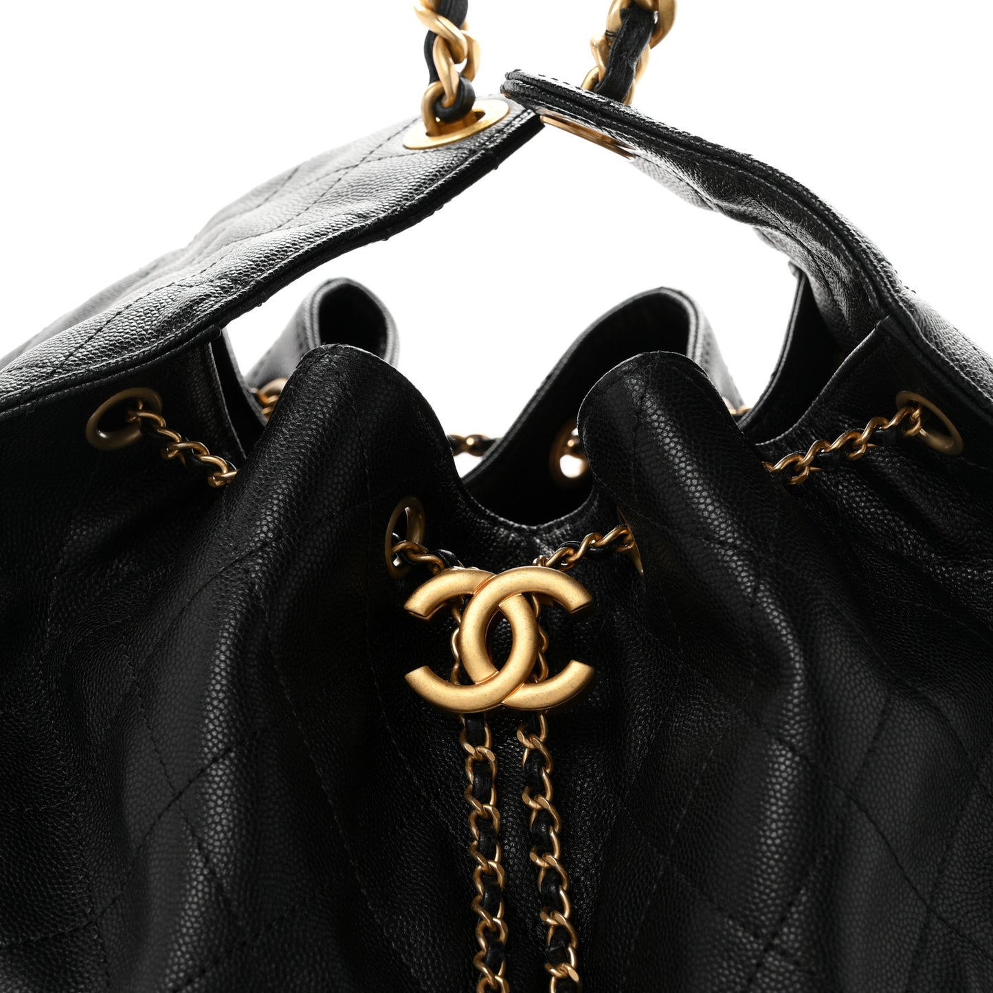 Caviar Quilted Large Chanel 25 Handbag Black