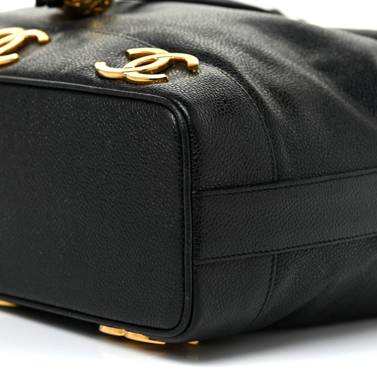 Chanel Caviar CC Drawstring Shoulder Bag Black 11 of 12
