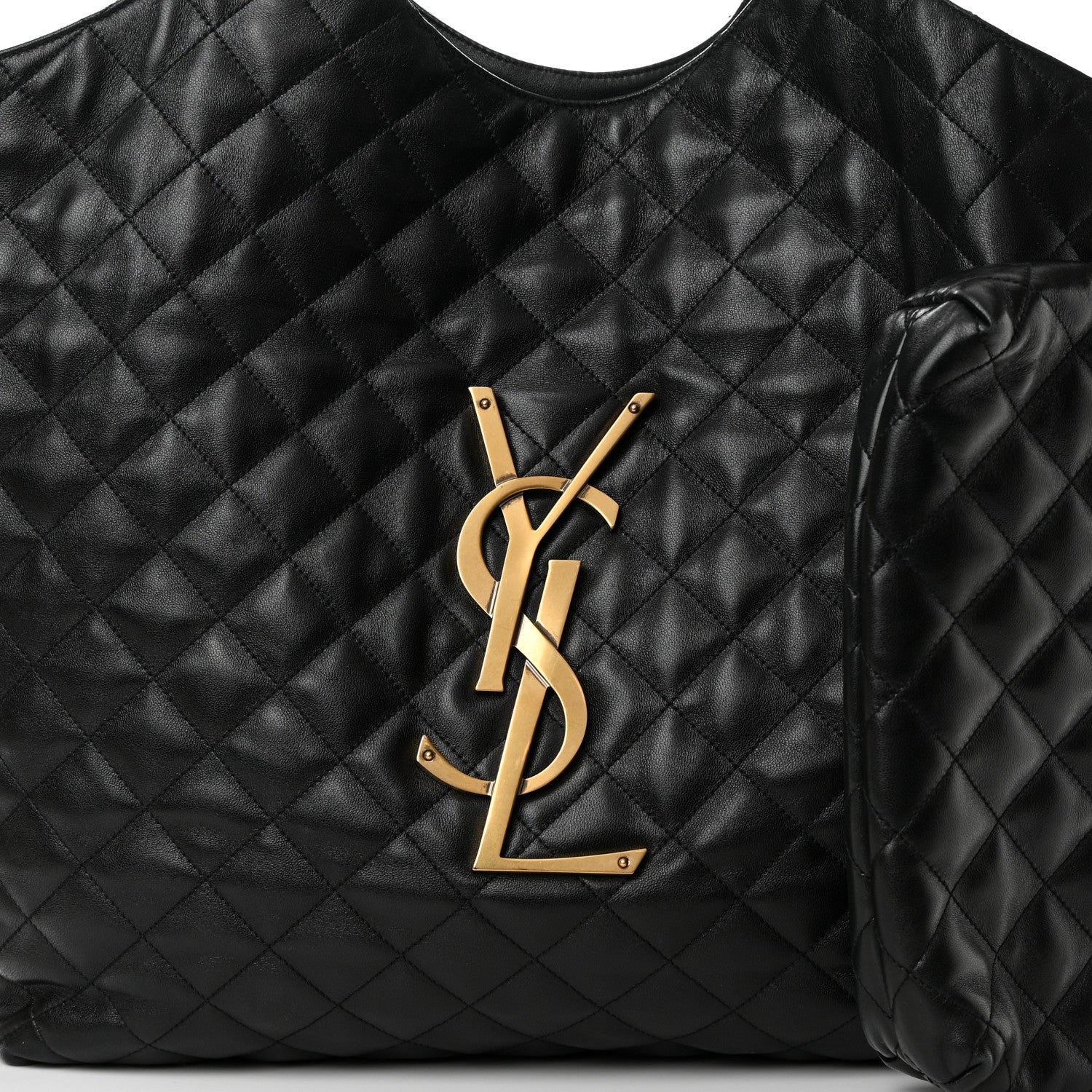 Saint Laurent Lambskin Quilted Maxi Icare Shopping Tote Black 9 of 12