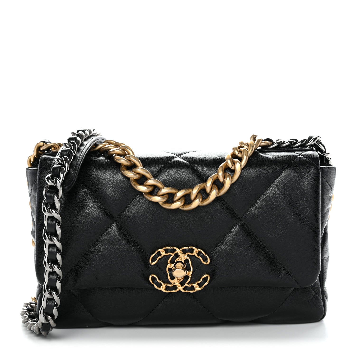 Chanel Goatskin Quilted Medium Chanel 19 Flap Black 1 of 10