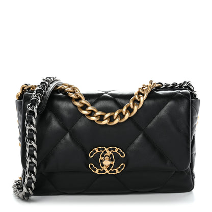 Chanel Goatskin Quilted Medium Chanel 19 Flap Black 1 of 10