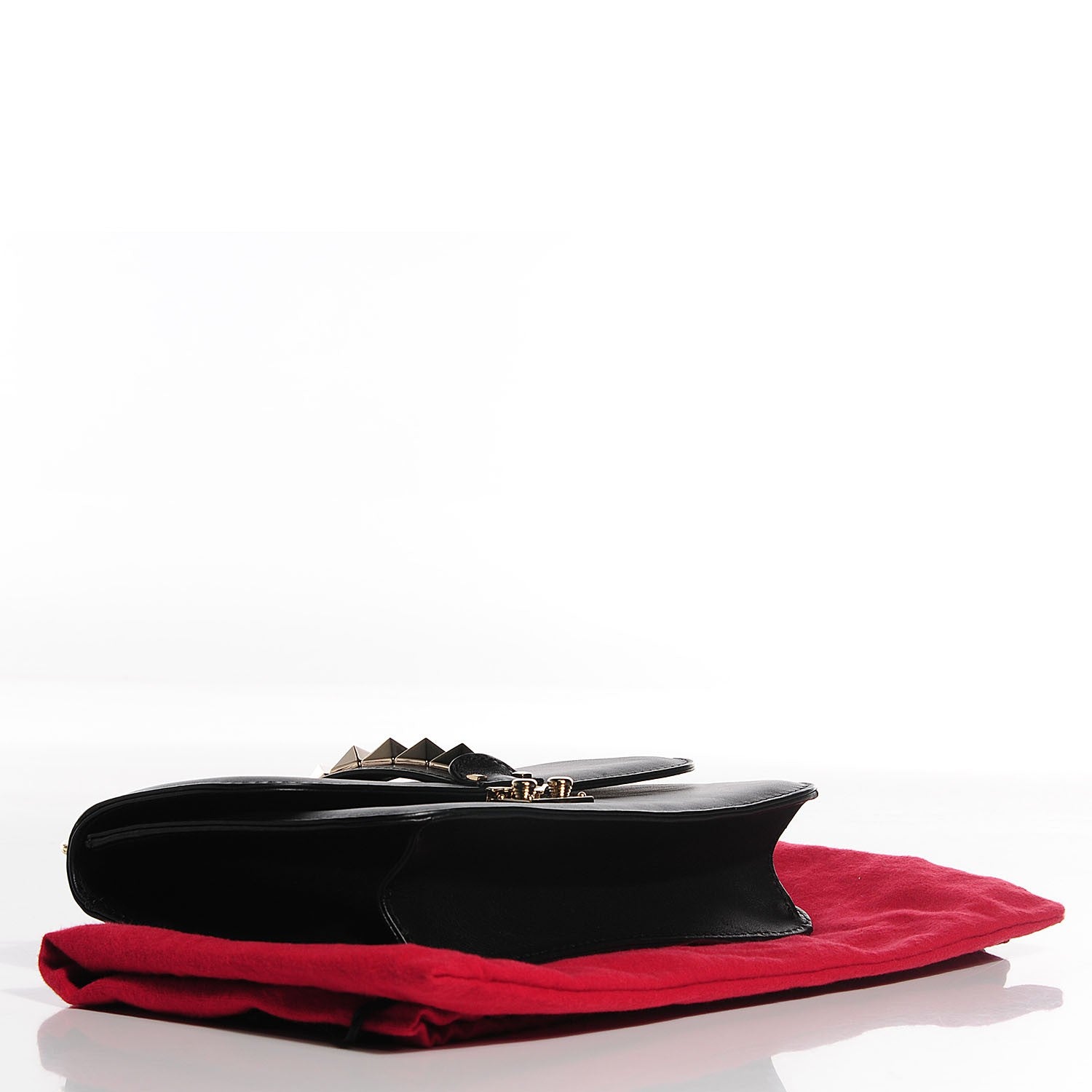 Valentino Garavani Vitello Medium Glam Lock Rockstud Flap Black 4 of 8