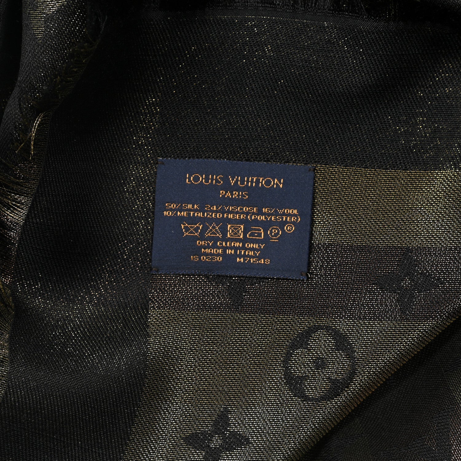 Louis Vuitton Silk Lurex Wool So Shine Monogram Shawl Black 3 of 4