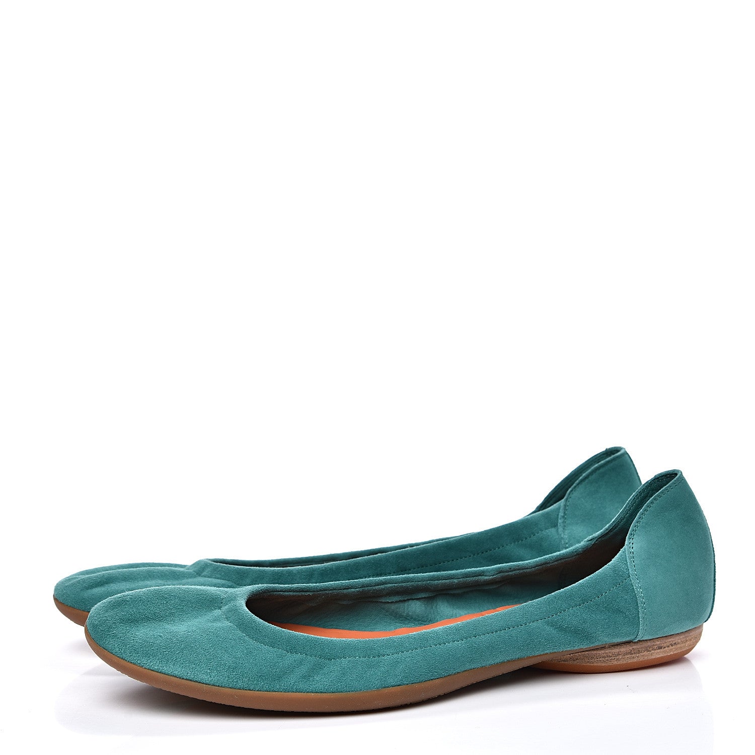 Hermes Chevre Velours Carina Ballerina Flats 39.5 Emeraude 3 of 10