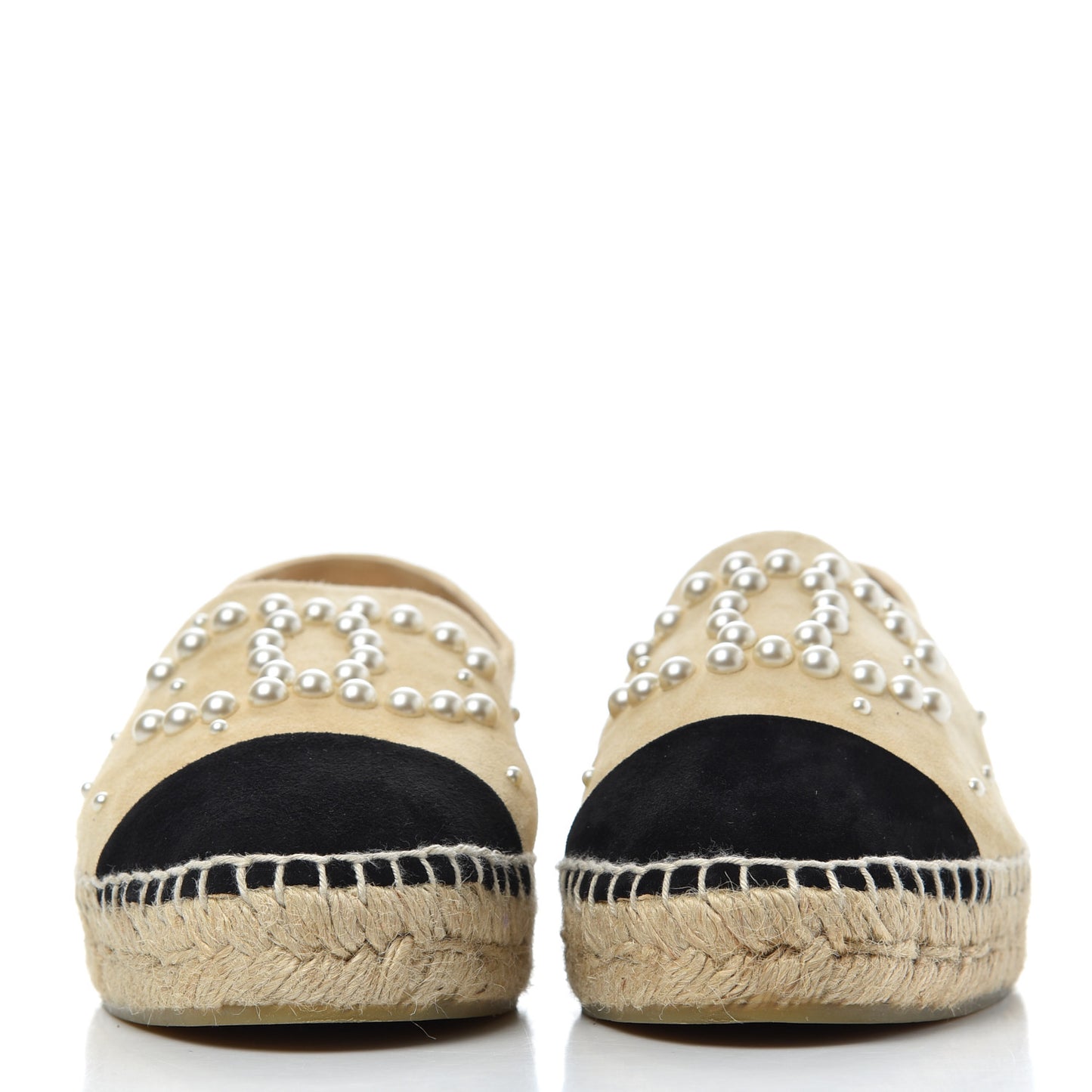 Suede Pearl CC Espadrilles 38 Beige Black