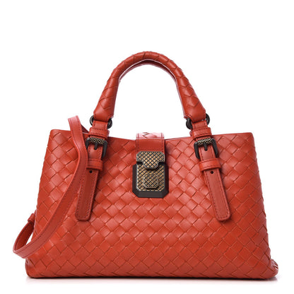 Bottega Veneta Calfskin Leggero Intrecciato Baby Roma Tote Terracota 1 of 7