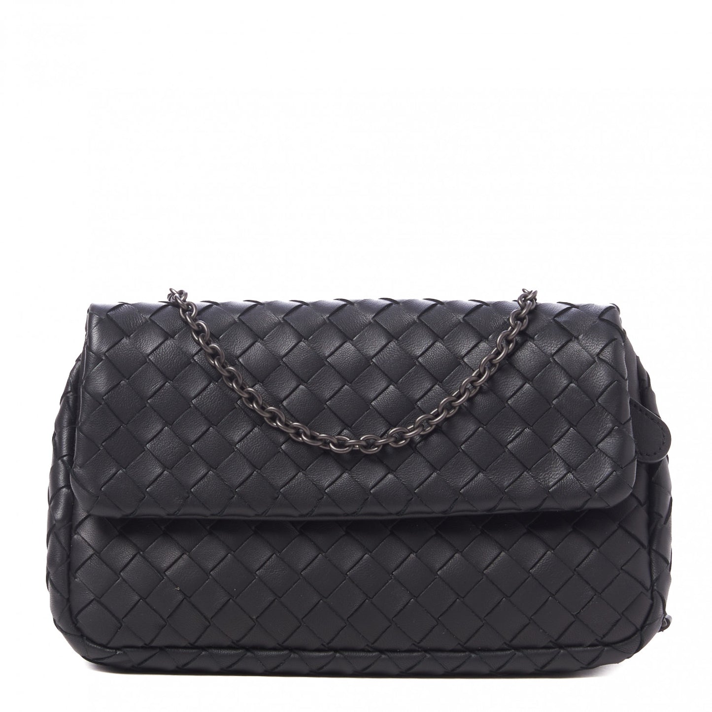 Nappa Intrecciato Small Chain Crossbody Black
