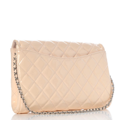 Chanel Patent Quilted Clutch with Chain Flap Beige 3 of 10