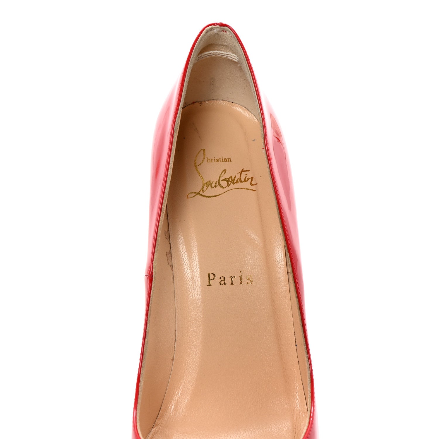 Christian Louboutin Patent Batignolles 100 Pumps 36 Rouge Lipstick