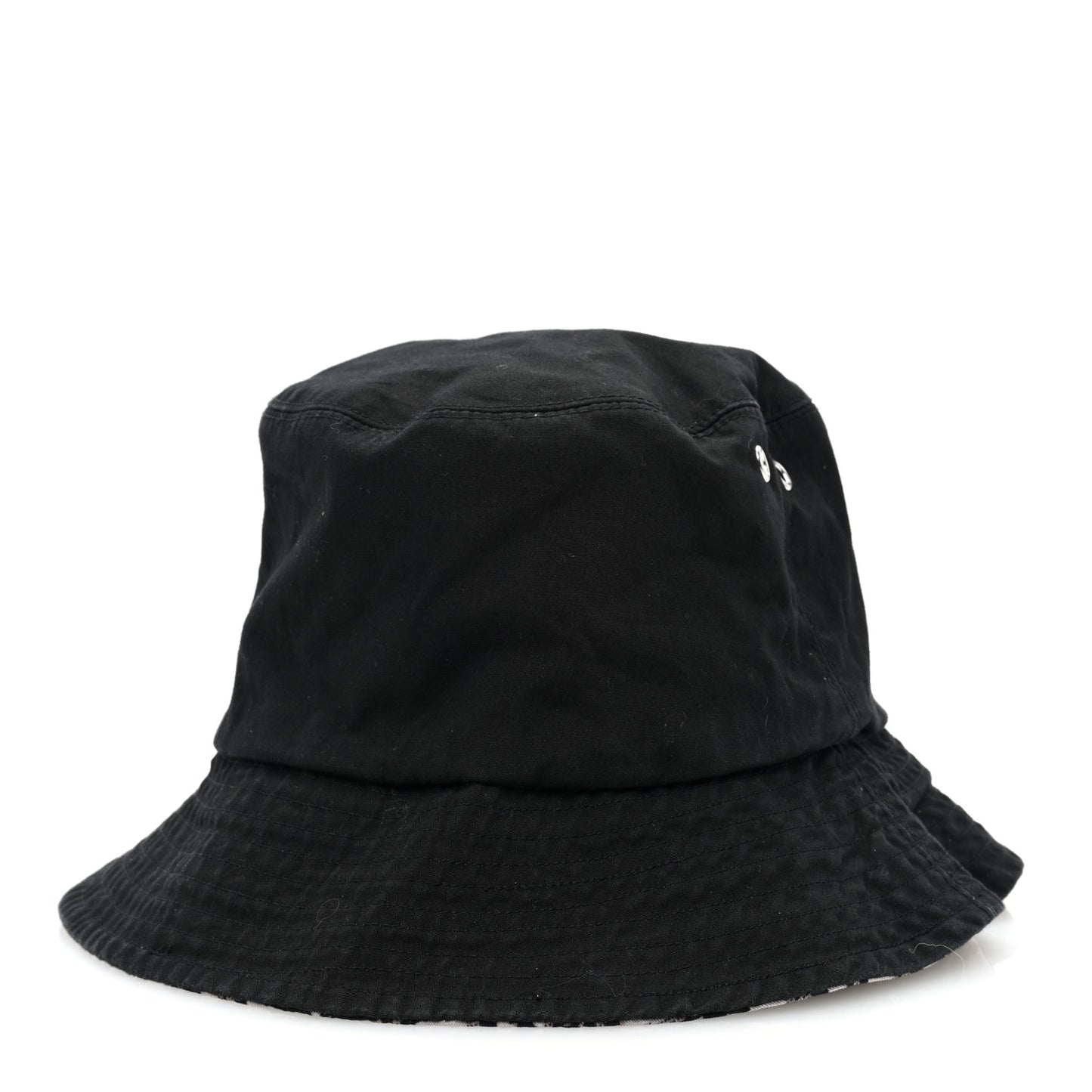 Polyester Cotton Oblique Teddy-D Brim Bucket Hat 58 Black
