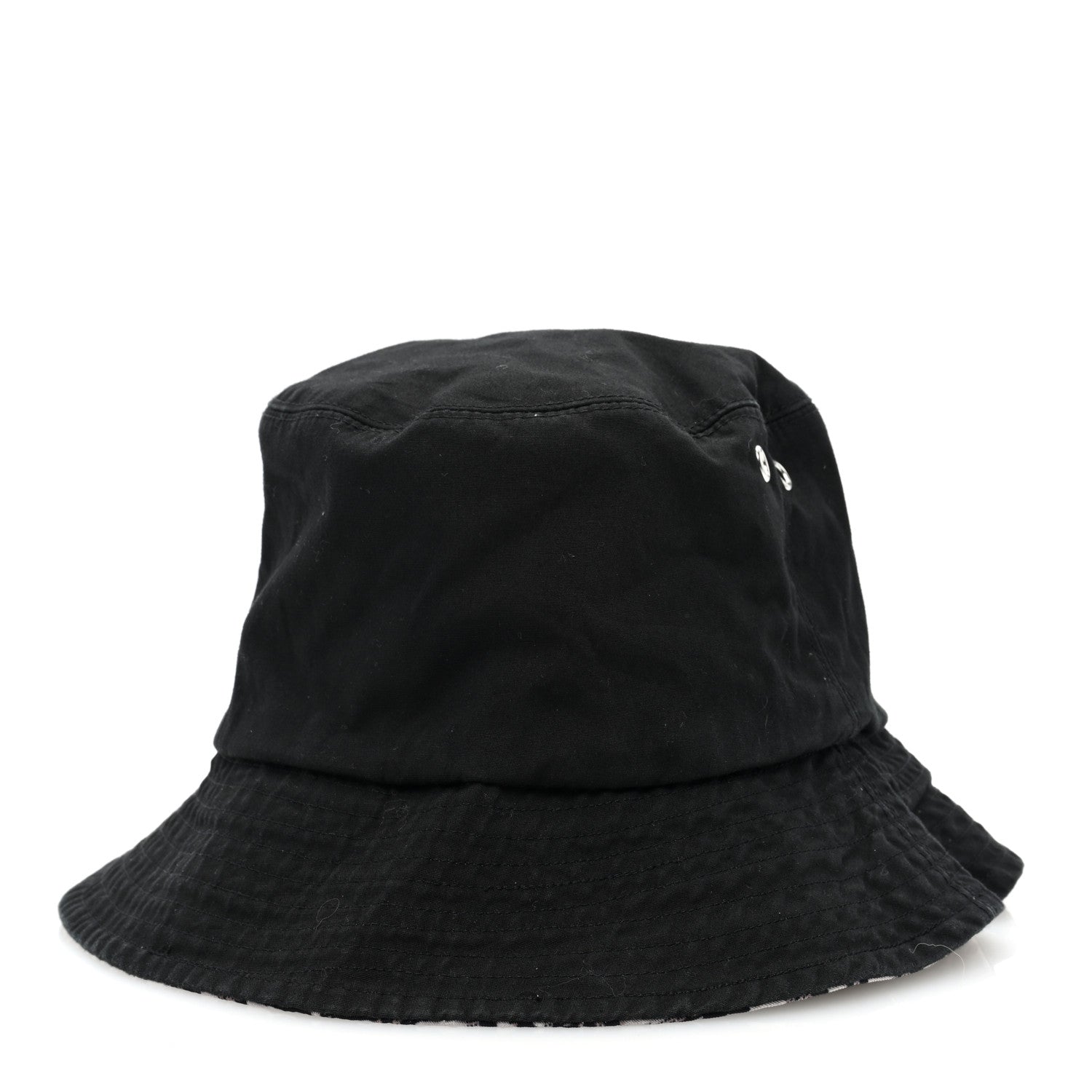 Christian Dior Polyester Cotton Oblique Teddy-D Brim Bucket Hat 58 Black 1 of 15