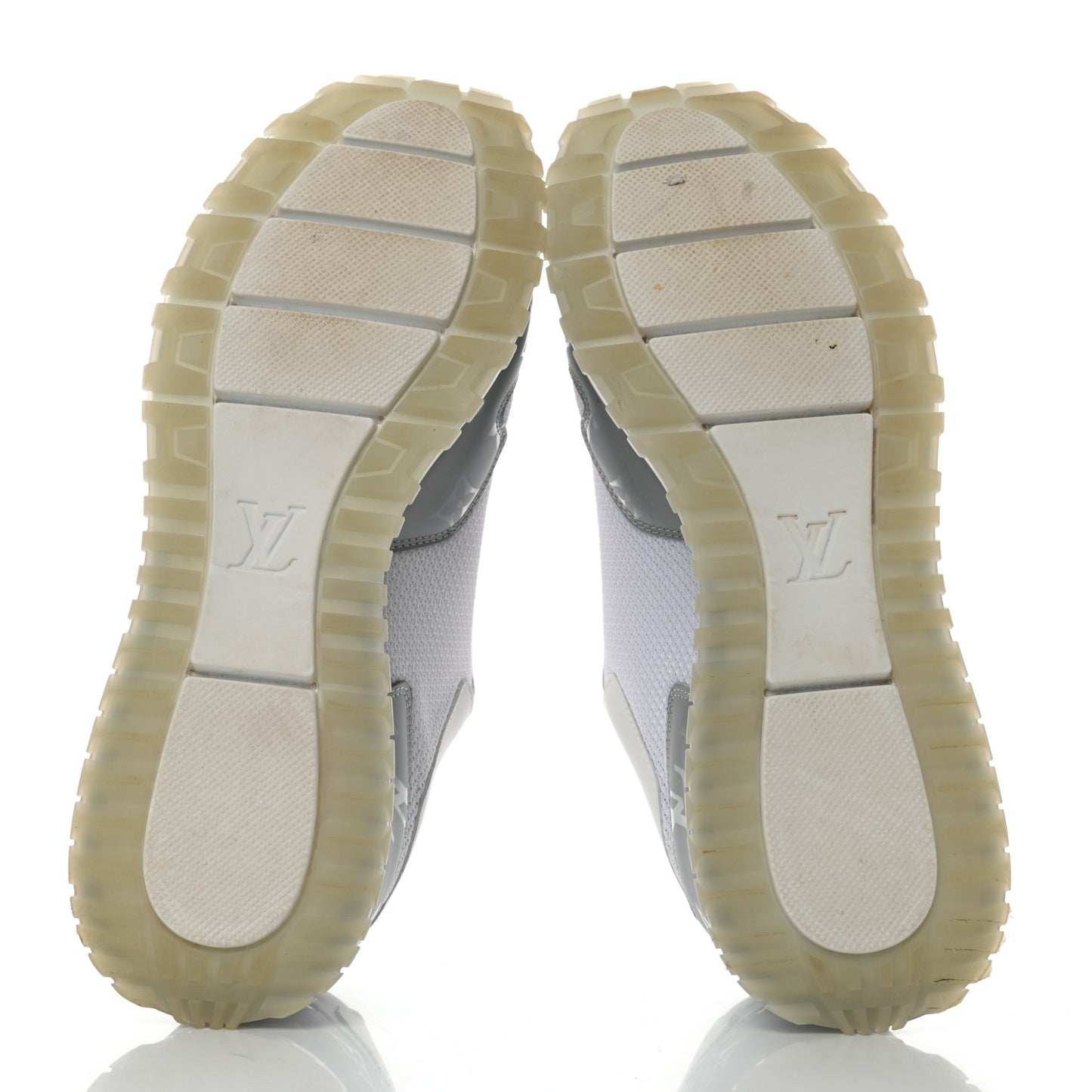 Technical Mesh Metallic Monogram Mens Run Away Sneakers 8 White