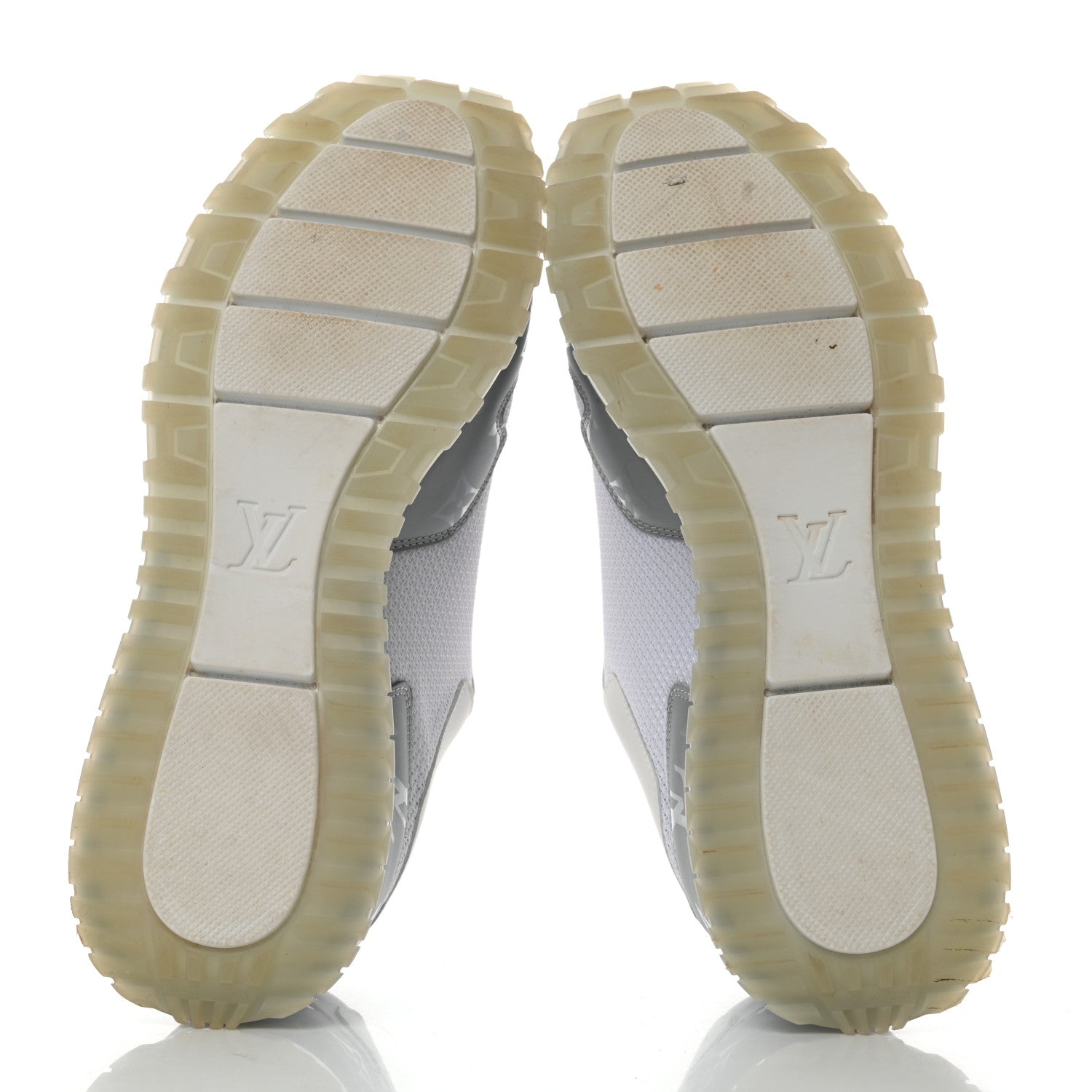 Louis Vuitton Technical Mesh Metallic Monogram Mens Run Away Sneakers 8 White 5 of 12