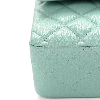 Chanel Caviar Quilted Medium Double Flap Light Blue 13 of 17