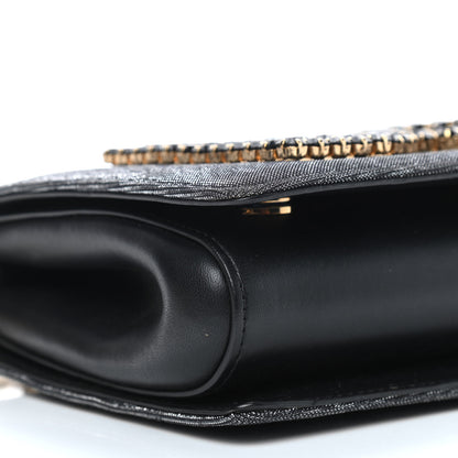 Dolce & Gabbana Metallic Fabric Crystal DG Girls Shoulder Bag Grey Black 6 of 7