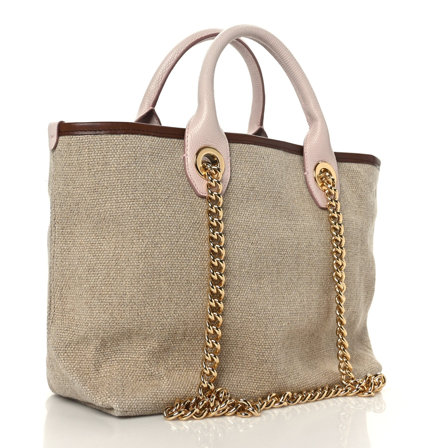 Canvas Printed Iguana Capri Tote Naturale Rosa