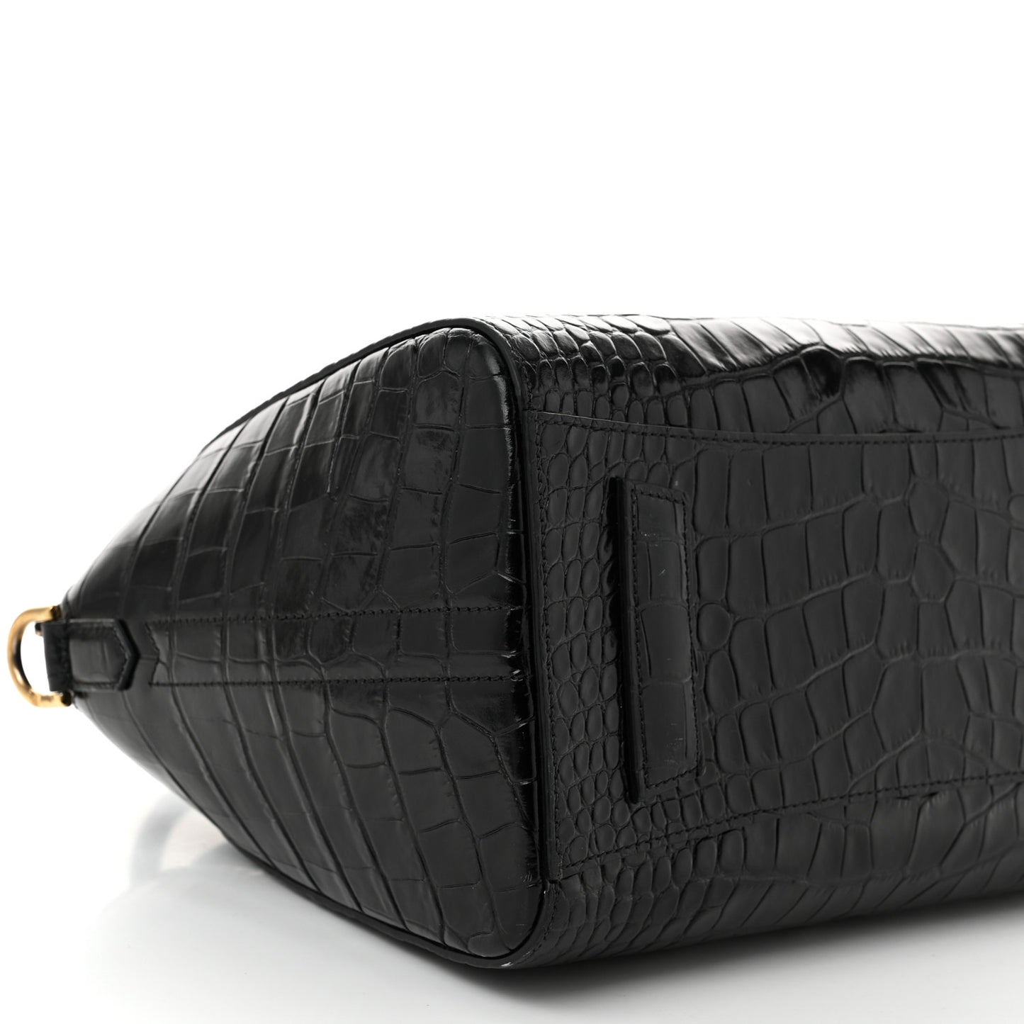 Calfskin Crocodile Embossed Small Antigona Black