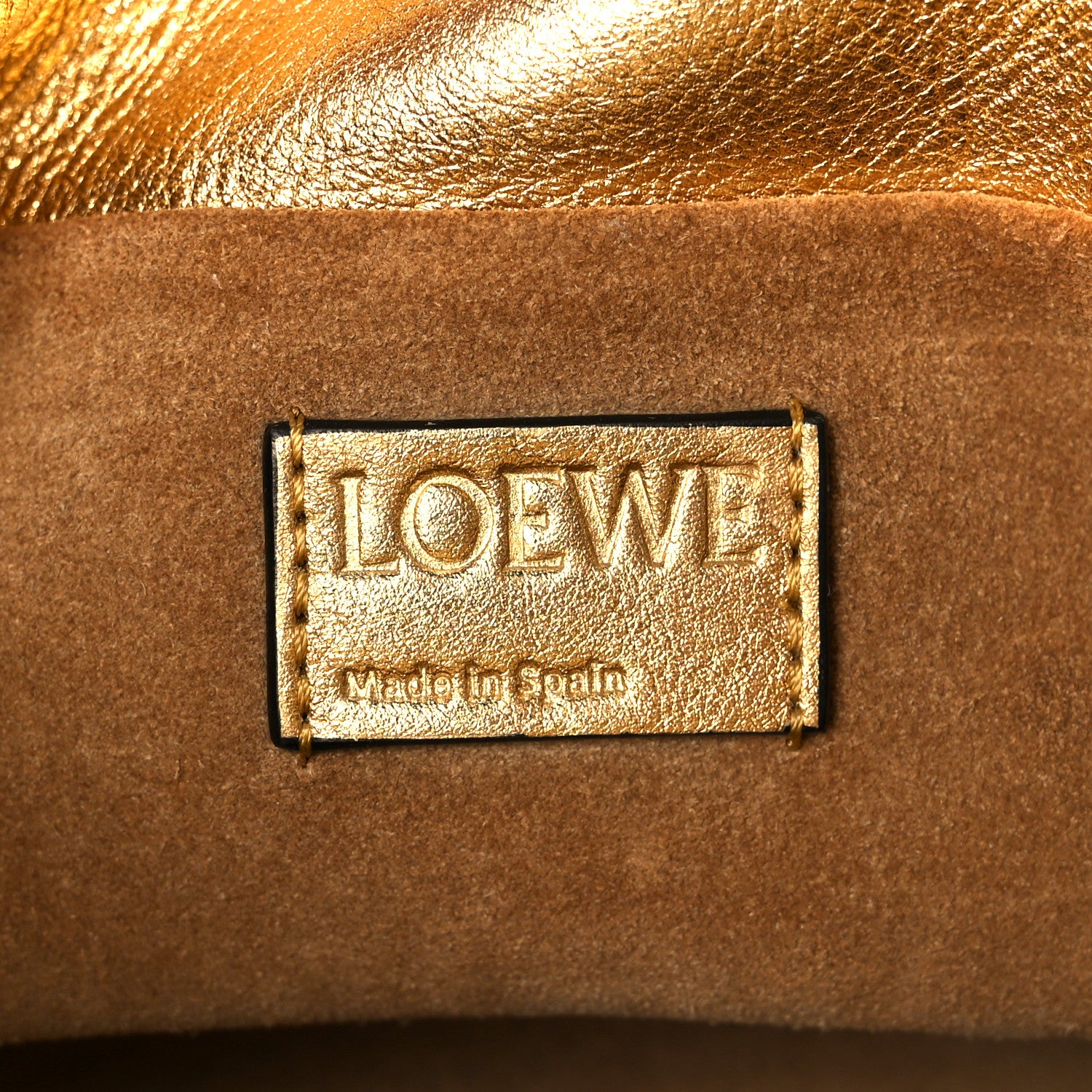 Loewe Metallic Calfskin Mini Chain Flamenco Knot Clutch Gold 6 of 11