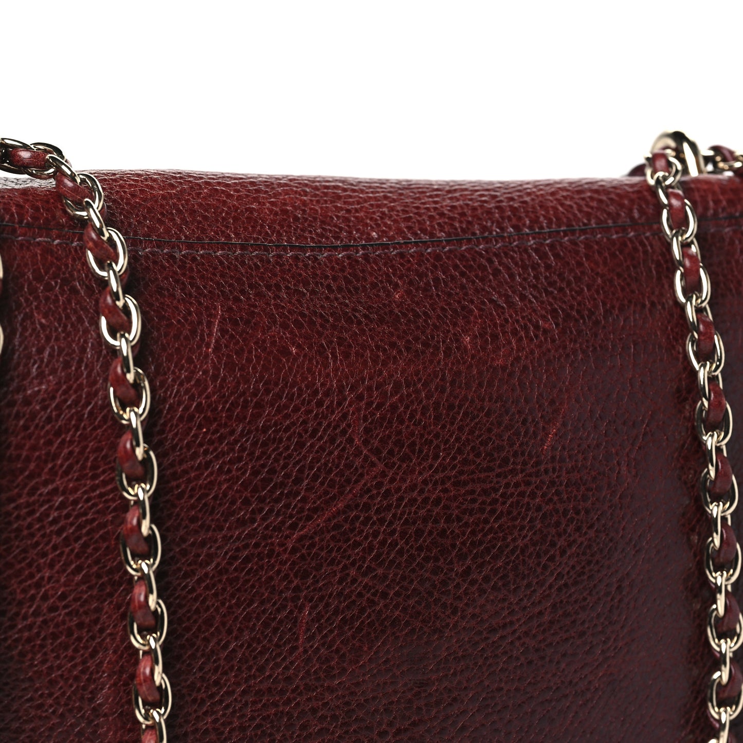 Small Classic Grain Calfskin Small Lily Flap Oxblood