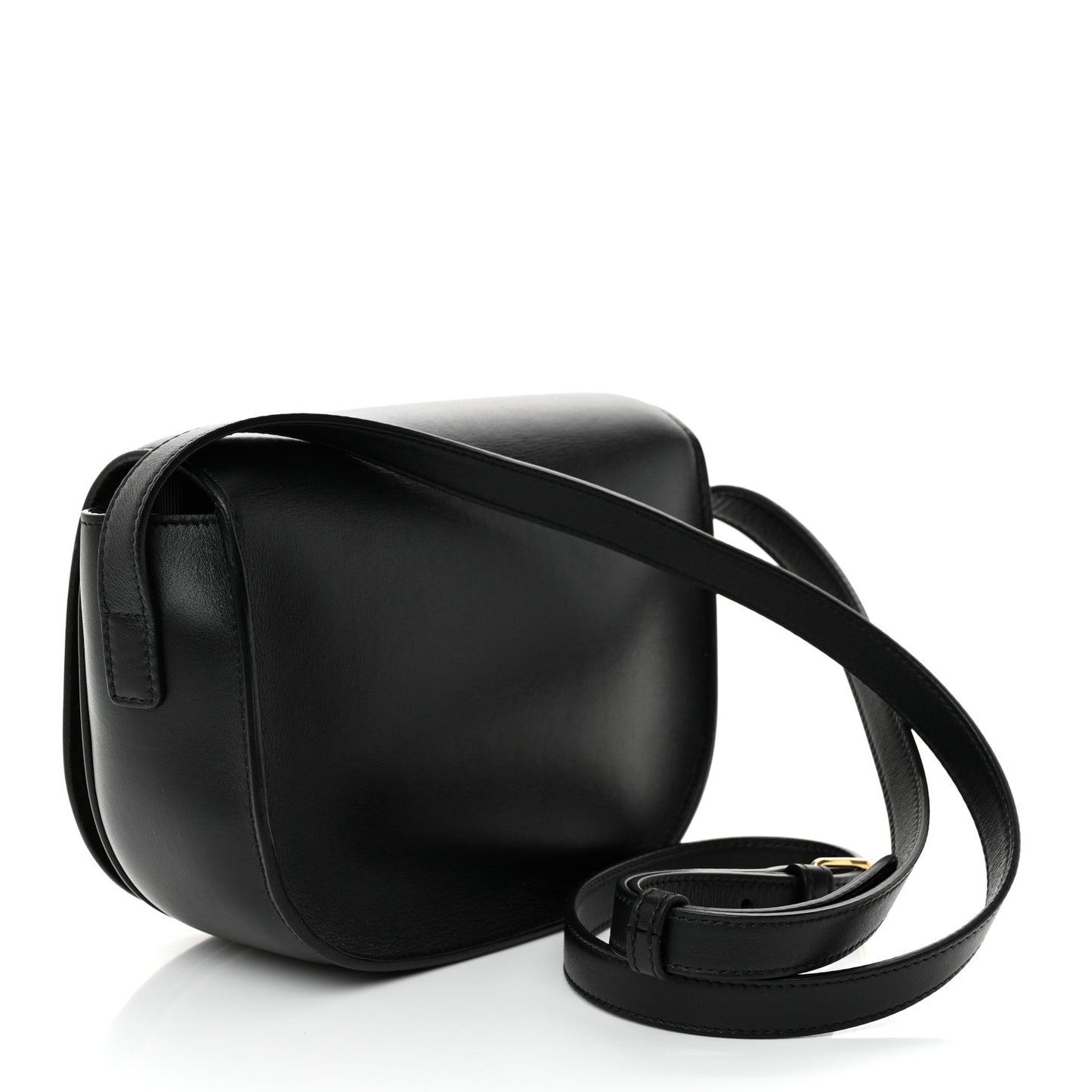 Smooth Calfskin Cuir Triomphe Folco Crossbody Bag Black