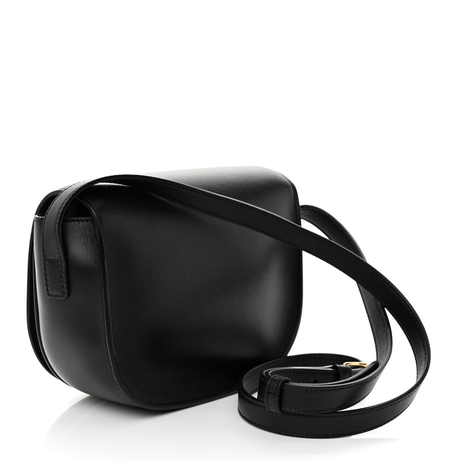Celine Smooth Calfskin Cuir Triomphe Folco Crossbody Bag Black 3 of 14