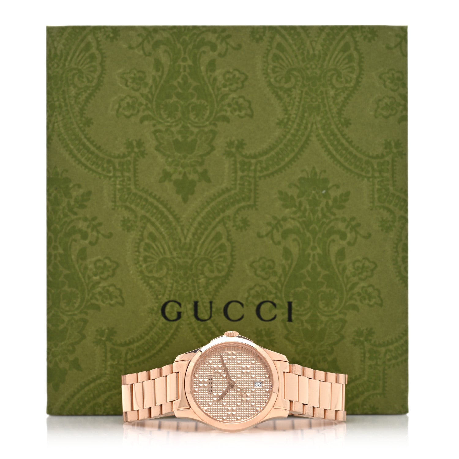 Gucci Stainless Steel 27mm G-Timeless Diamante Quartz Watch Gold 5 of 5