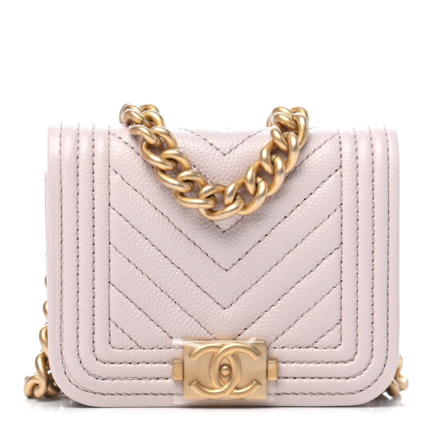 Chanel Caviar Chevron Boy Flap Waist Belt Bag Light Purple 1 of 9