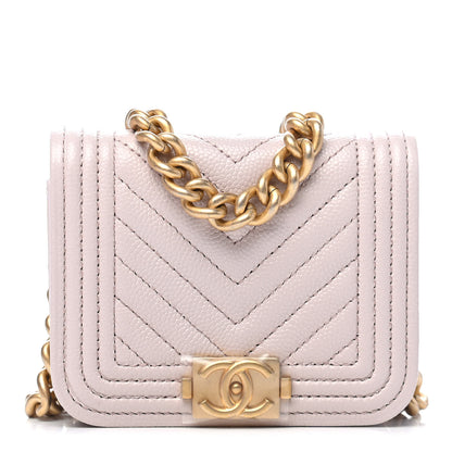 Chanel Caviar Chevron Boy Flap Waist Belt Bag Light Purple 1 of 9