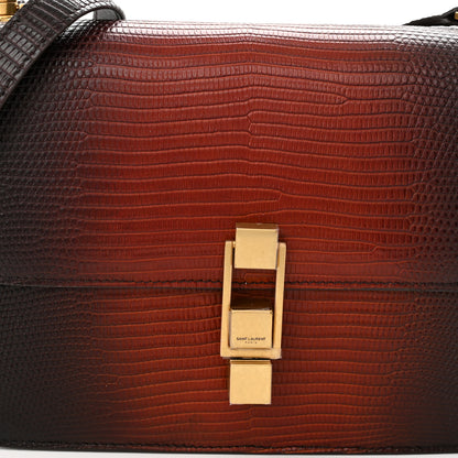 Saint Laurent Lizard Degrade Carre Satchel Brown Red 5 of 12