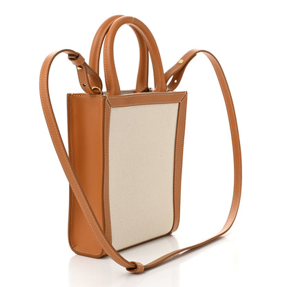 Celine Canvas Calfskin Mini Vertical Cabas Natural Tan 3 of 8
