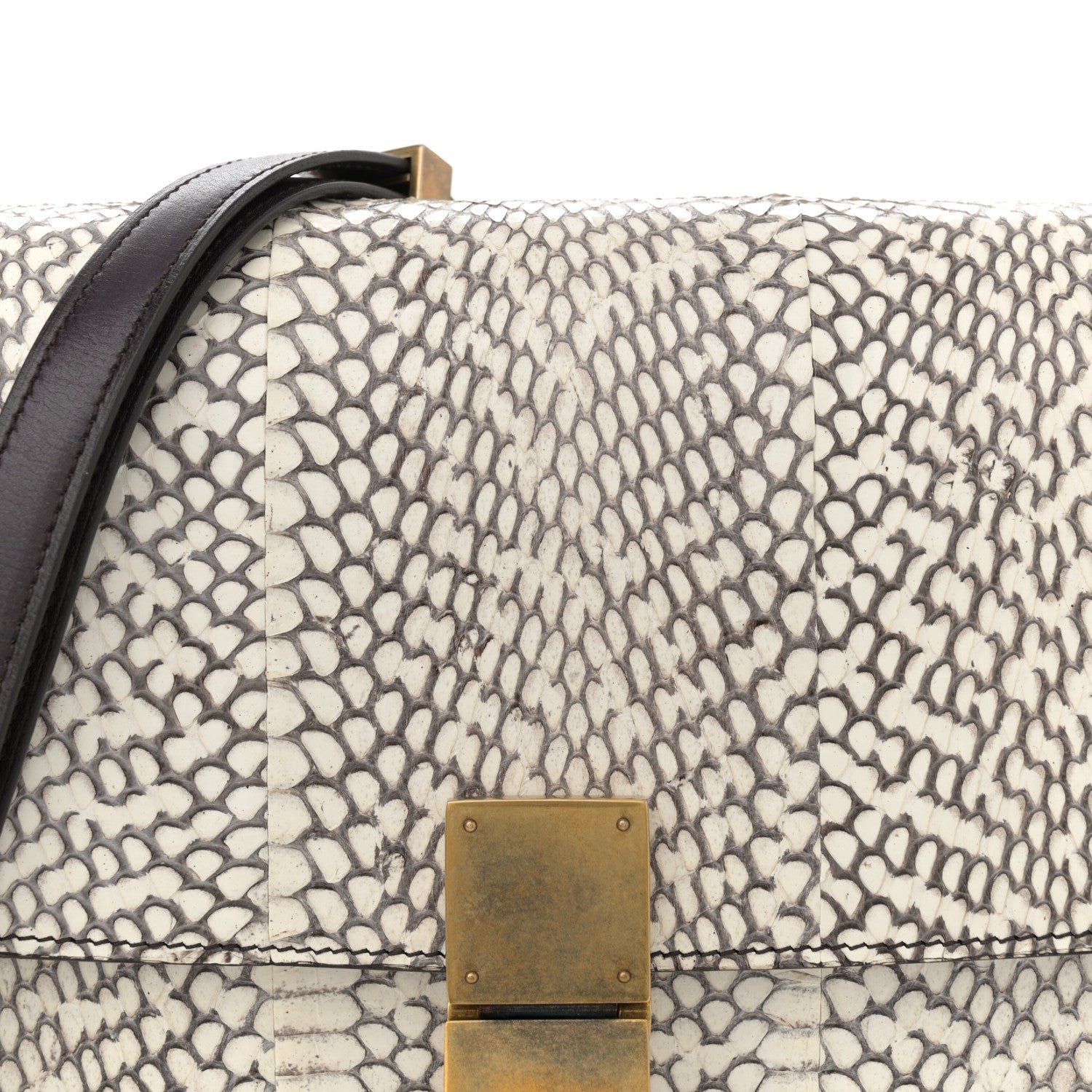 Celine Cobra Calfskin Medium Classic Box Flap Bag Natural 7 of 11