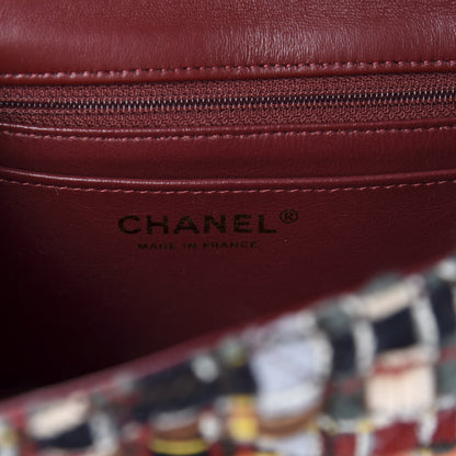 Chanel Tweed Quilted Mini Rectangular Flap Blue Orange Navy Beige 8 of 11