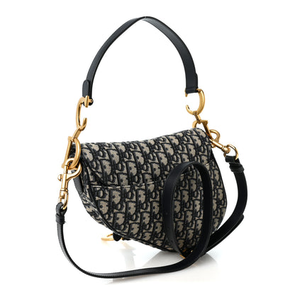 Christian Dior Oblique Saddle Bag With Strap Blue 3 of 11