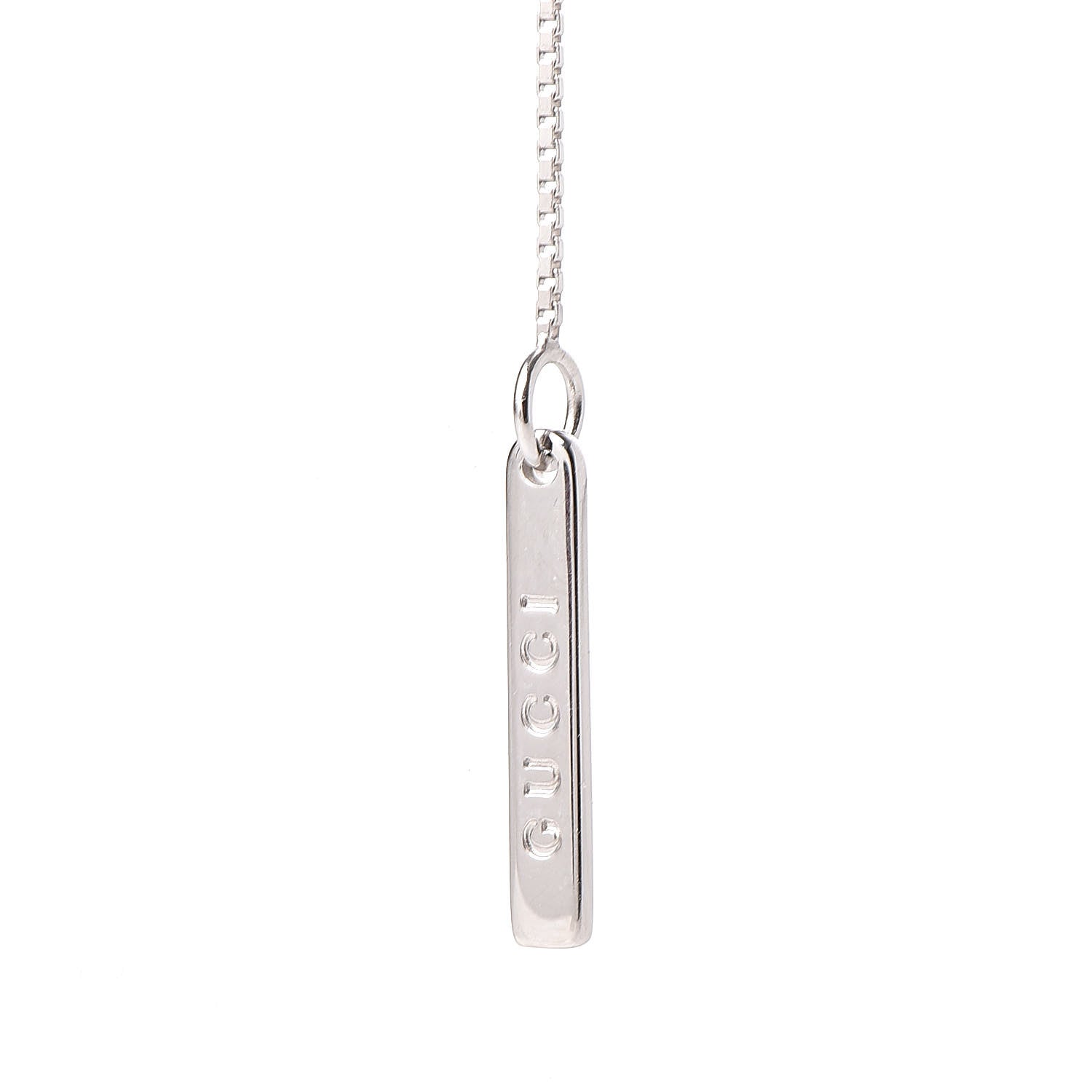 Gucci 18K White Gold 20mm Lariat Necklace 4 of 6